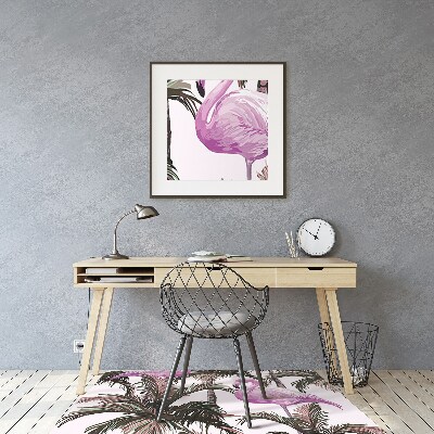 Office chair floor protector Flamingos in the palms