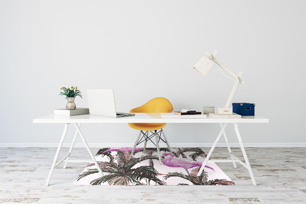 Office chair floor protector Flamingos in the palms