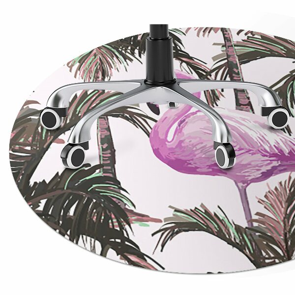 Office chair floor protector Flamingos in the palms