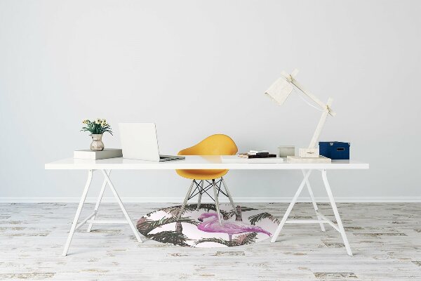 Office chair floor protector Flamingos in the palms