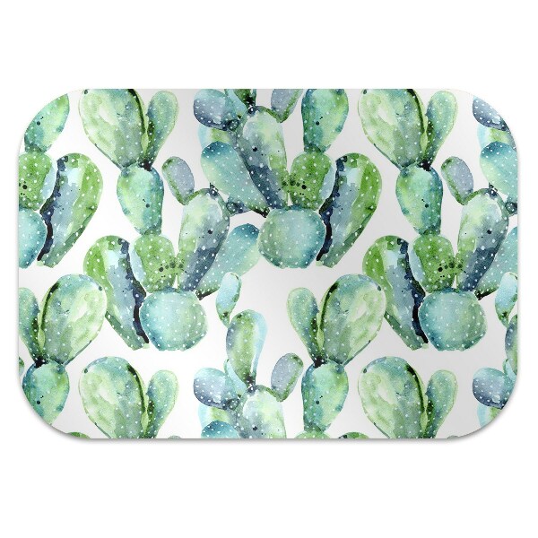 Office chair mat watercolor cactus