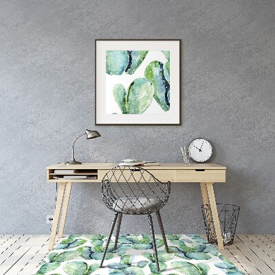 Office chair mat watercolor cactus