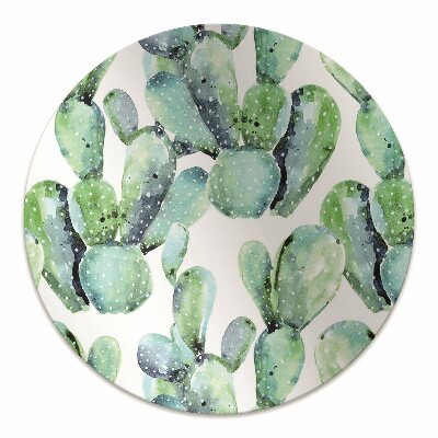 Office chair mat watercolor cactus