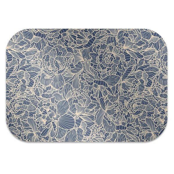 Office chair mat blue flower