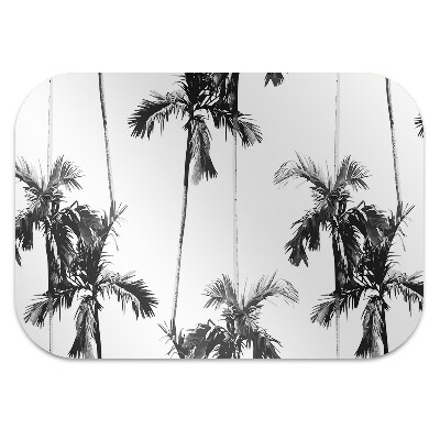 Office chair floor protector Black and white palm