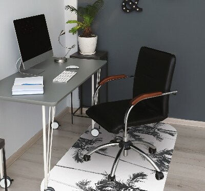 Office chair floor protector Black and white palm