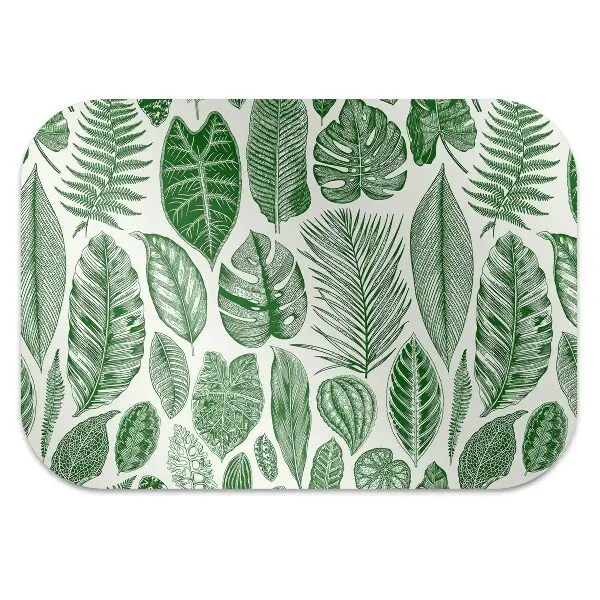 Office chair floor protector palm leaves