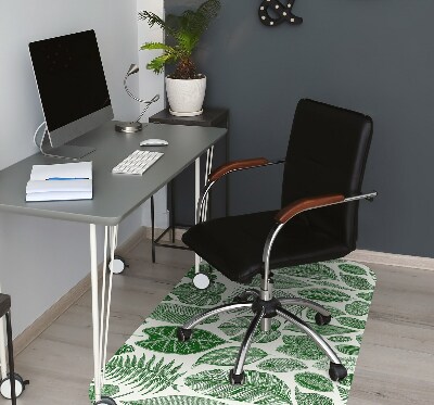 Office chair floor protector palm leaves