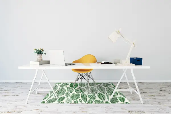 Office chair floor protector palm leaves