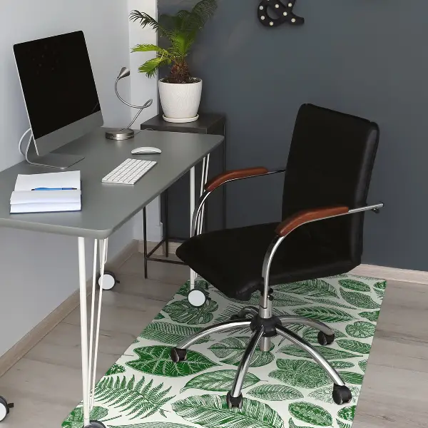 Office chair floor protector palm leaves