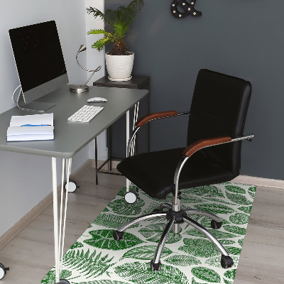 Office chair floor protector palm leaves