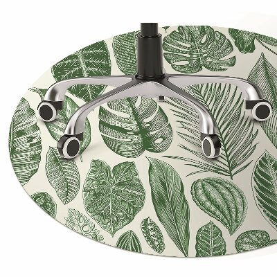 Office chair floor protector palm leaves