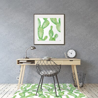 Office chair mat pastel cacti