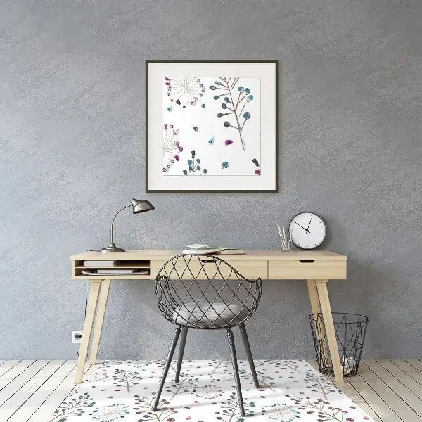 Office chair floor protector floral theme
