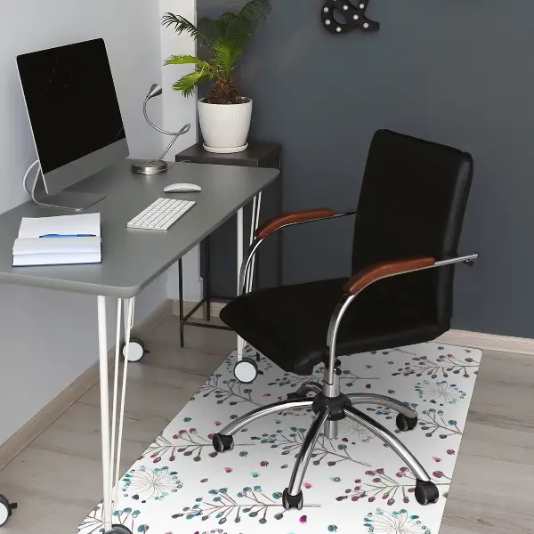 Office chair floor protector floral theme