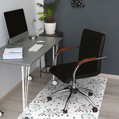 Office chair floor protector floral theme