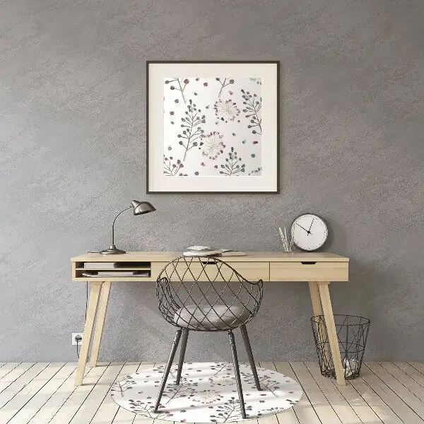 Office chair floor protector floral theme