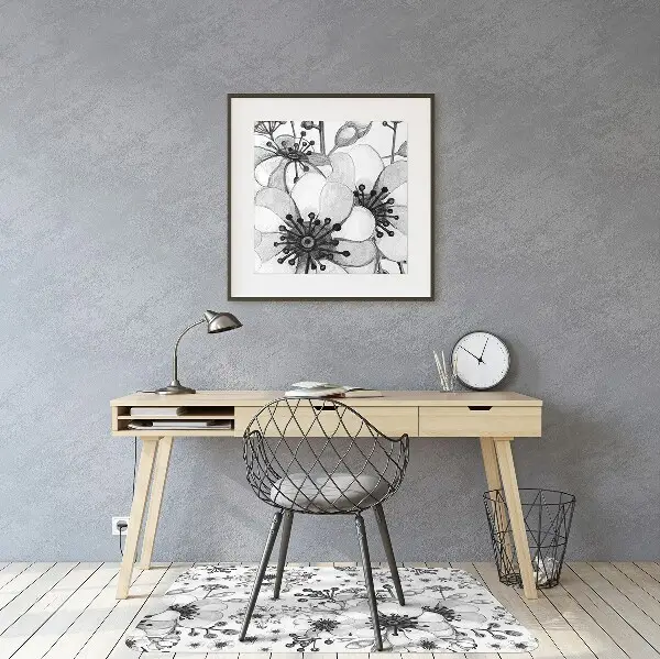 Office chair mat Black-and-white pattern