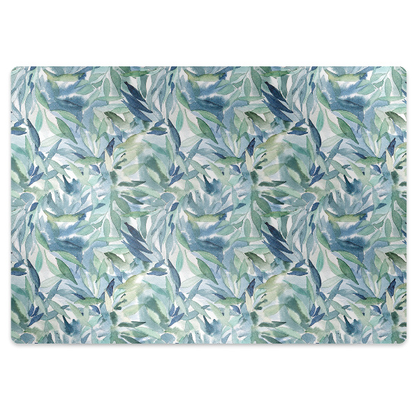 Chair mat floor panels protector pastel leaves