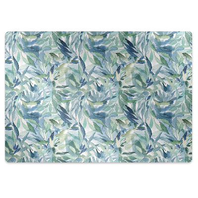 Chair mat floor panels protector pastel leaves