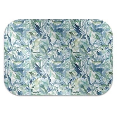 Chair mat floor panels protector pastel leaves