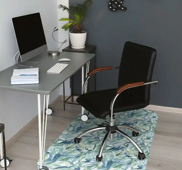 Chair mat floor panels protector pastel leaves