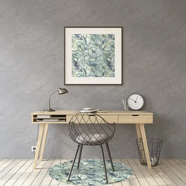 Chair mat floor panels protector pastel leaves