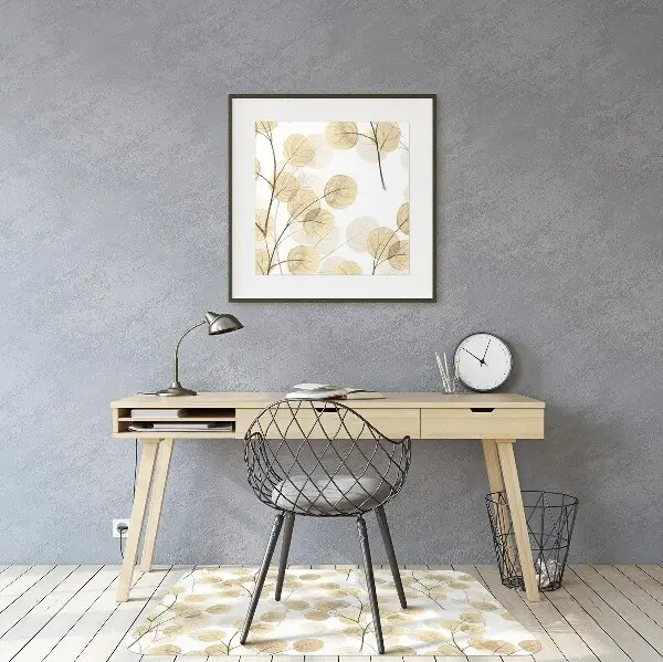 Chair mat floor panels protector Twigs with leaves