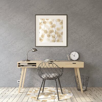 Chair mat floor panels protector Twigs with leaves