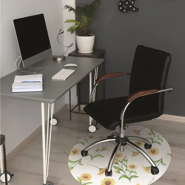 Desk chair mat Sunflowers