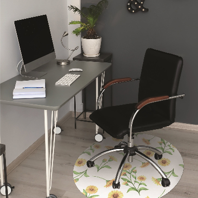 Desk chair mat Sunflowers