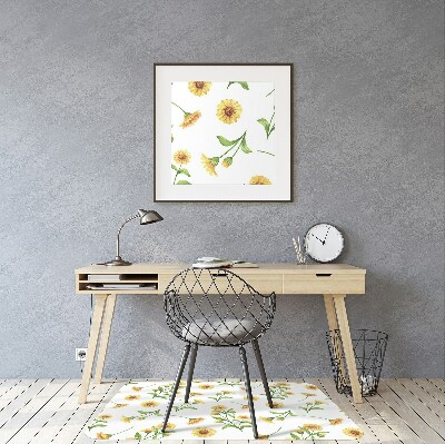 Desk chair mat Sunflowers