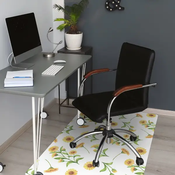 Desk chair mat Sunflowers