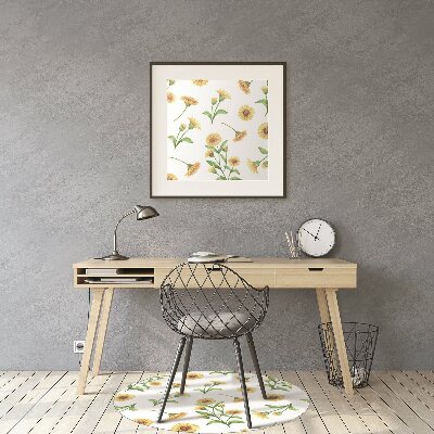 Desk chair mat Sunflowers