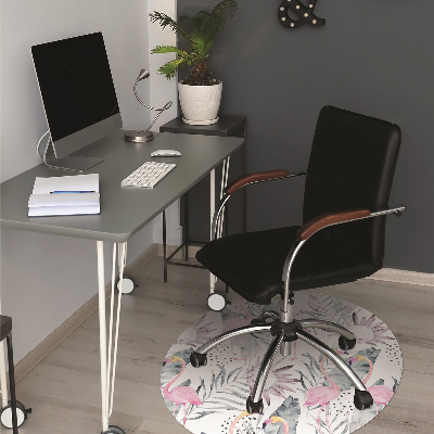 Office chair mat Flamingos