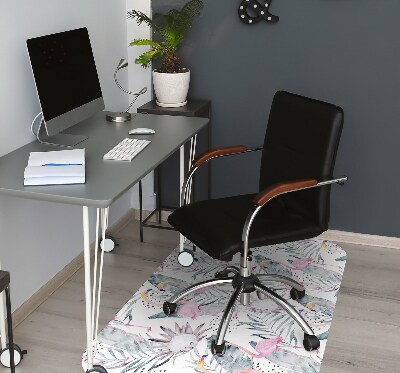 Office chair mat Flamingos