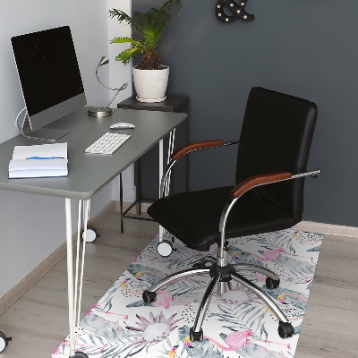 Office chair mat Flamingos