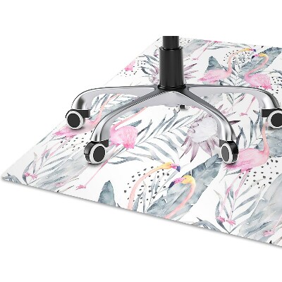 Office chair mat Flamingos