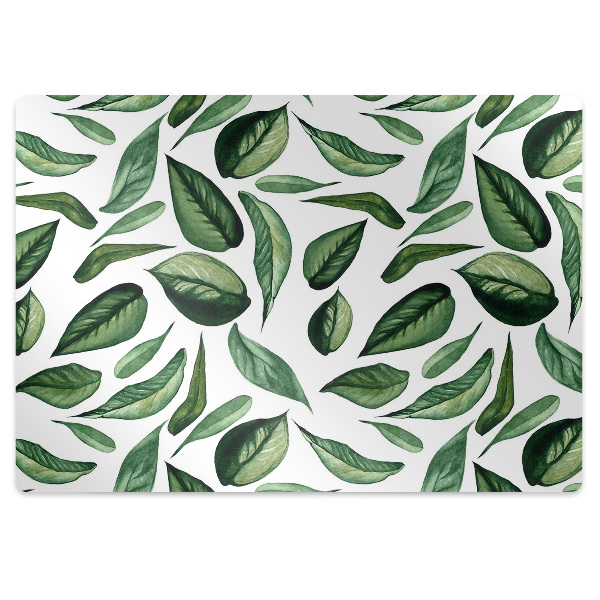 Office chair floor protector Green leaves