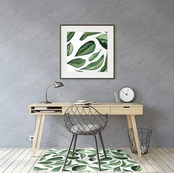 Office chair floor protector Green leaves