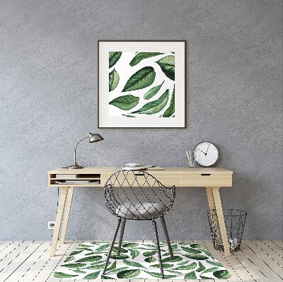 Office chair floor protector Green leaves