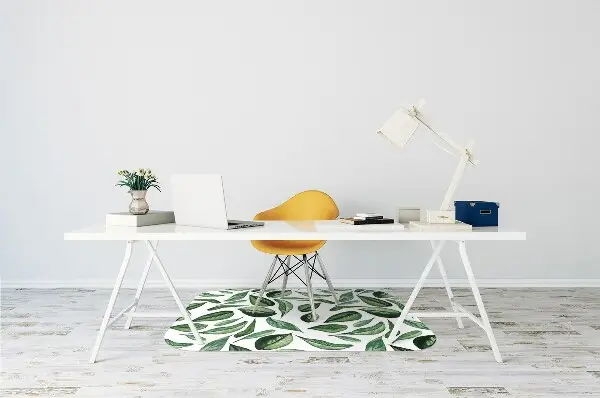 Office chair floor protector Green leaves