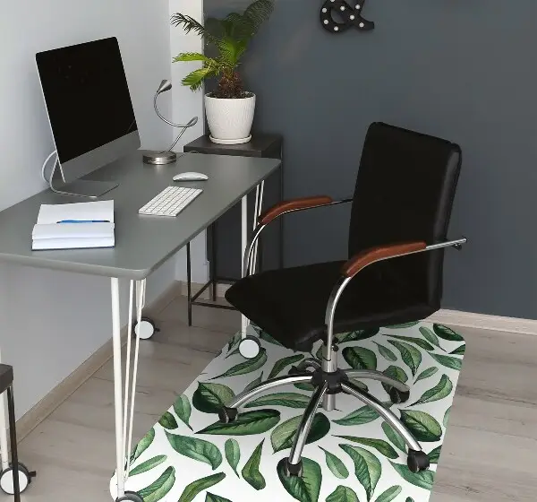 Office chair floor protector Green leaves