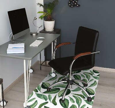 Office chair floor protector Green leaves