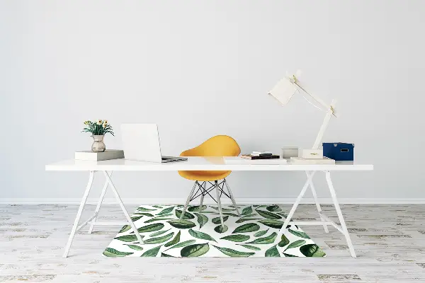 Office chair floor protector Green leaves
