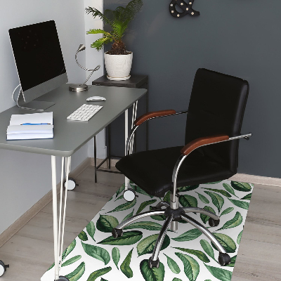 Office chair floor protector Green leaves