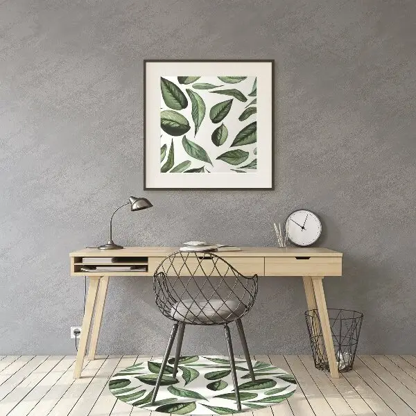Office chair floor protector Green leaves