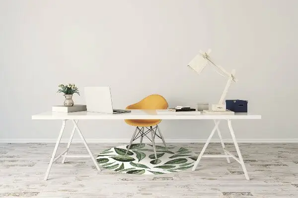 Office chair floor protector Green leaves