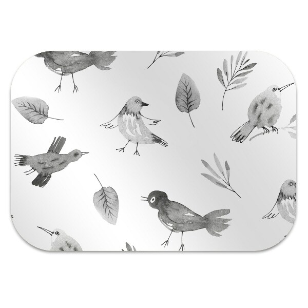 Office chair floor protector drawn birds
