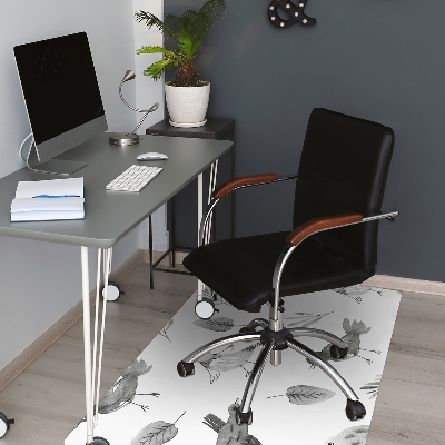 Office chair floor protector drawn birds